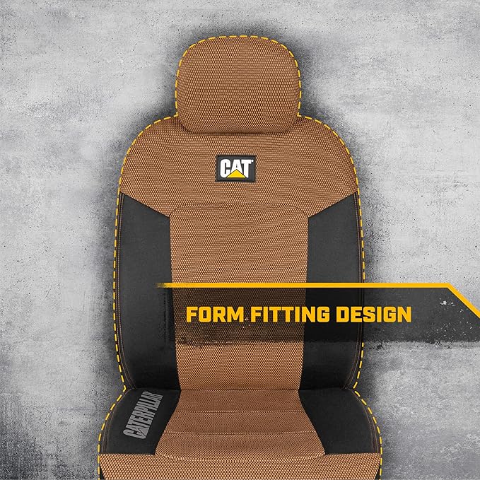 Cat® MeshFlex Automotive Seat Covers for Cars Trucks and SUVs (Set of 2) – Beige Car Seat Covers for Front Seats, Truck Seat 