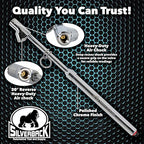 Silverback Automotive Professional Straight-On Dual Foot Commercial Truck Tire Pressure Gauge with Polished Chrome Finish. Heavy Duty Black Metal Bar Stick Gauge Range 10-150 PSI in 2 PSI Increments