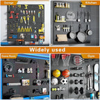 Peg Board,Total 32” x 32”, 68PCS Heavy Duty Metal Pegboard with Hooks, 4 Pack Black Peg Board Panels, 50lbs Load Capacity Eac