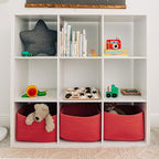 OrganiHaus Red Rainbow Basket - Colorful Woven Storage Basket for Playroom, Nursery & Classroom Decor & Toy Storage, 15x9x10