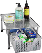 Simple Houseware Stackable Cabinet Basket Drawer Organizer, Silver