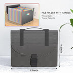TOPCJ File Organizers with Handle,Portable Expanding File Folder,25 Pockets Accordion File Organizer for Receipt,Bill, A4/Let
