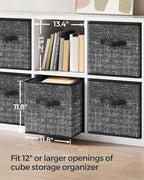 SONGMICS Storage Cubes, 11.8 x 11.8 x 11.8 Inches Non-Woven Fabric Bins with Double Handles, Set of 8, Closet Organizers for 