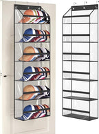 AOODA Clear Over The Door Hat Racks for Baseball Caps, Large Holds up to 72 Caps Hat Storage Organizer for Closet Wall, Deep 