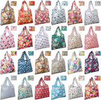Eccliy 24 Pieces Reusable Grocery Bags Polyester Shopping Bags for Groceries Multi Colors Reusable Foldable Shopping Tote(Flower Style)