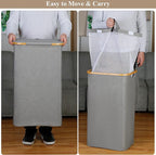 iEGrow Laundry Hamper with Lid, 110L Large Laundry Hamper with Handle and Lid, Collapsible Clothes Basket Organizer with Remo