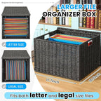 Cinnvoice Extra Large Decorative File Box 18 x 16 x 13 in Wicker Seagrass File Basket Organizer for Letter Legal Size Hand Wo