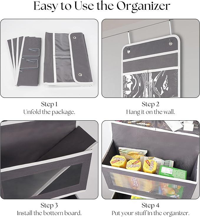 Giraffe Creation Over Door Organizer with 4 Large Capacity Pockets, Hanging Organizer Storage for Closet Bathroom Nursery Bed
