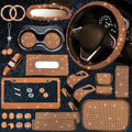 25PCS Bling Car Car Accessories Set,15 Inch Steering Wheel Cover,Shiny License Plate Frame,Center Console Cover and Rearview Mirror Set and Other Car Accessories(Orange)