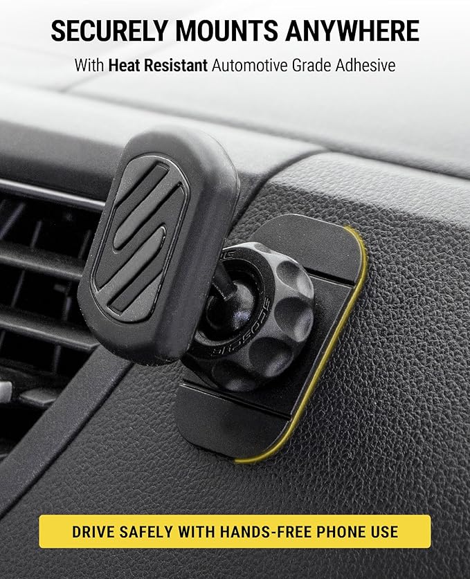Scosche MAGDM2 MagicMount Magnetic Car Phone Mount for Dashboard, 360° Adjustable Magnet Head, Universal Cell Phone Holder for Car, Compatible with iPhone, Samsung, and All Devices