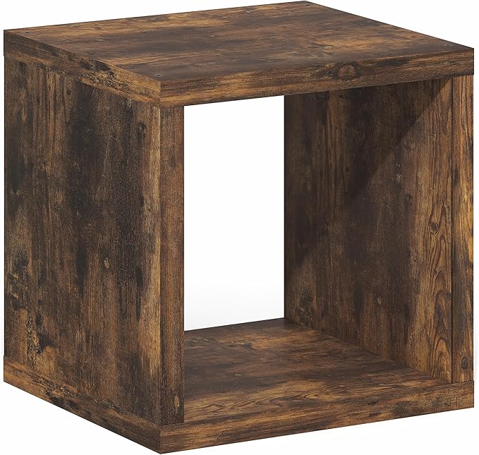 Furinno Cubicle Book Shelf, Stackable Bookshelf, Cube Storage Organizer Bookcase with Open Back, Extra Thick, 15.8" x 15.8" x