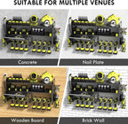KSVO Power Tool Organizer Wall Mount with Drill Holder, Grinder Bracket, Hammer and Pliers, Locking Drawer, 6-Outlet Charging