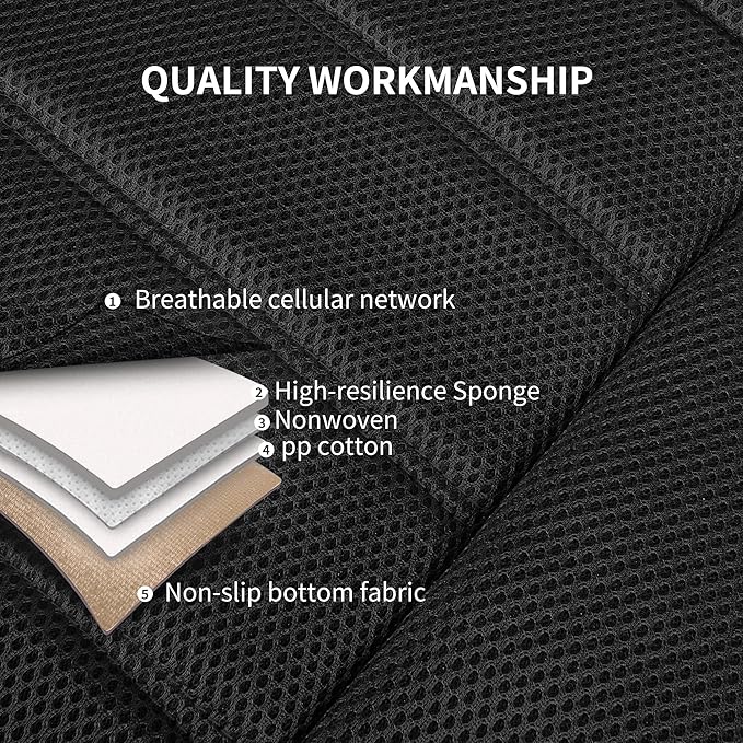 Seat Covers, Car Seat Covers Front Seats, Leather 3D Foam Back Support Car Seat Cover, Air Mesh Automotive Seat Covers, Airba