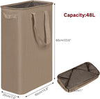 efluky Slim Laundry Basket, Narrow Laundry Hamper with Handles, Collapsible Dirty Clothes Hamper, Tall Laundry Bin for Laundr