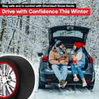 Snow Socks for Tires | Alternative for Tire Snow Chains | Ultra Grip Series | Reusable Snow Traction Device for Passenger Car