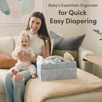 PUTSKA Baby Diaper Caddy Organizer - Nursery Storage Basket for Diaper Station, Baby Basket Shower Gift List and Registry Mus