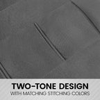 carXS Seat Covers for Cars, Solid Gray Two-Tone Car Seat Covers with Matching Back Seat Cover, Made to Fit Most Auto Truck Va