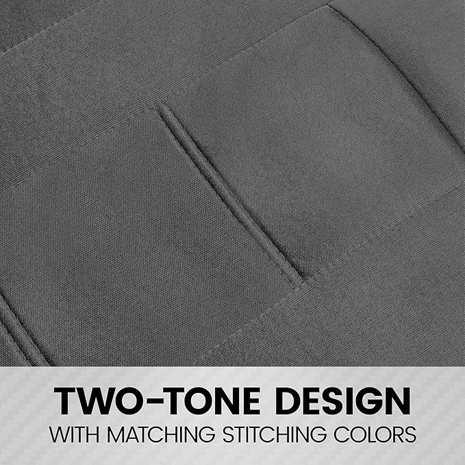 carXS Seat Covers for Cars, Solid Gray Two-Tone Car Seat Covers with Matching Back Seat Cover, Made to Fit Most Auto Truck Va
