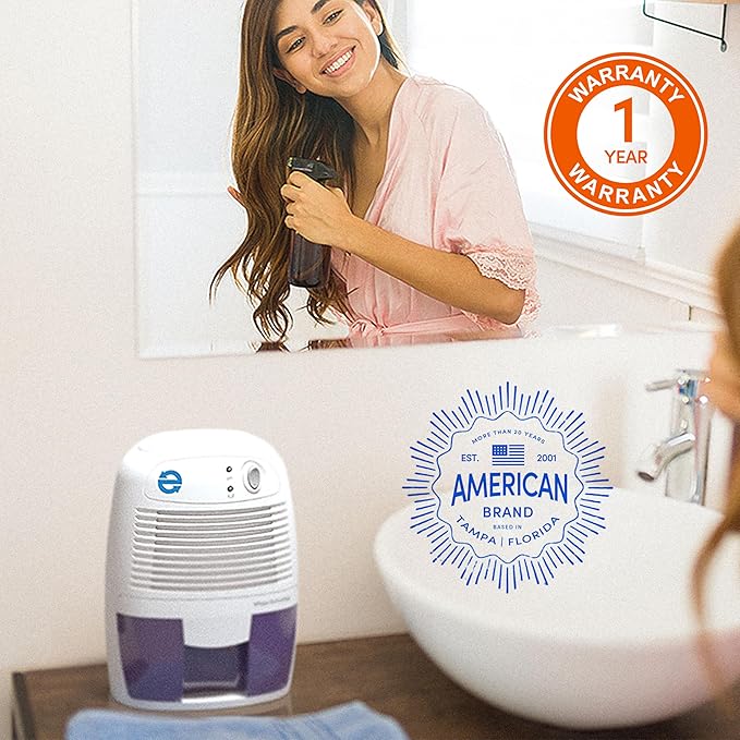 Eva-Dry EDV-1100 Whisper-quiet 16 OZ Dehumidifier with Auto Shut Off and Restart for small spaces in your Home, RV,