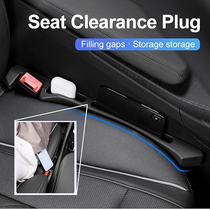 2pcs Car Seat Gap Filler Storage Organizer Multifunctional Prevent Falling Car Seat Gap Blocker Plug for Cars Suvs Truck Rv Car Keep Tidy Tool, Car Essentials Decor Accessories Interior Gift, Orange
