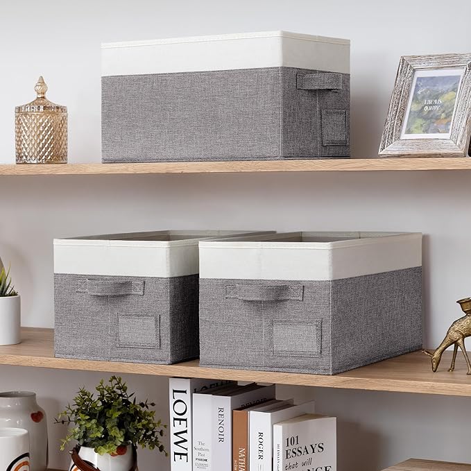 GRANNY SAYS Fabric Storage Bins, Closet Storage Bins for Clothes, Shelf Storage Baskets with Handles, Collapsible Storage Box