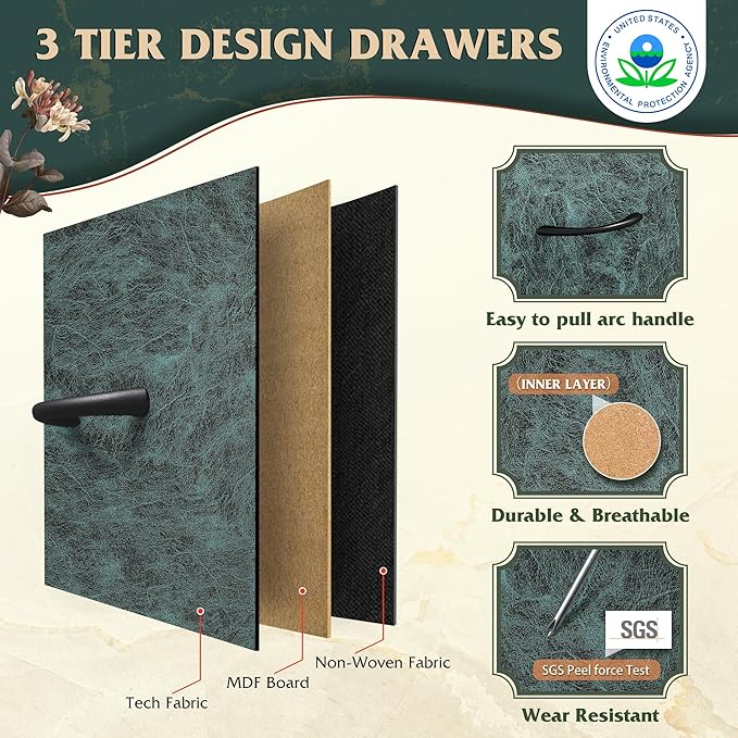 WLIVE Dresser with 4 Drawers, Storage Tower, Organizer Unit, Fabric Dresser for Bedroom, Hallway, Entryway, Closets, Sturdy S