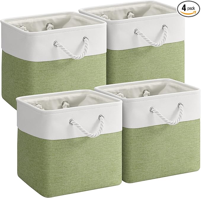 12 x 12 Inch Cube Storage Bins, 4 Pack Fabric Storage Basket with Handles, Foldable Boxes Organizer for Shelf Baskets for Hom