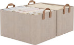 StorageWorks Storage Bins, Fabric Storage Bins for Shelves, Large Storage Baskets with Metal Frame, Closet Baskets and Bins w