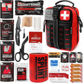 Survival First Aid Kit with Israeli Bandage, Chest Seal, Tourniquet, Splint, Tactical Military Combat Molle IFAK for Wound Ca