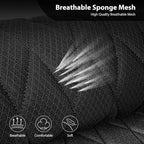 CAR PASS Thick Foam 3D Mesh Leather Car Seat Covers Full Set, Luxury Breathable Premuim Faux Leather Automotive Seat Covers, 