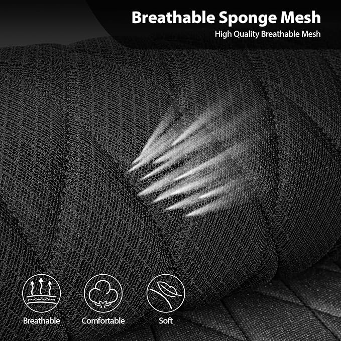 CAR PASS Thick Foam 3D Air Mesh Leather Car Seat Covers Front Seats Only, Luxury Breathable Premuim PU Leather Two Front Seat