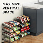Simple Houseware 2 Tier Stackable Can Rack, Black, 2 Pack