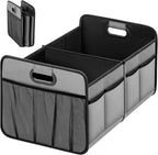 Simple Deluxe Car Trunk Organizer, Collapsible 2 Compartments Trunk Storage, Anti-slip Design, Made of Waterproof 600D Oxford P
