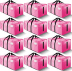 12 Pack Large Strong Moving Bags with Zippers & Carrying Handles - Water-Resistant - Heavy Duty Storage Tote for Space Saving