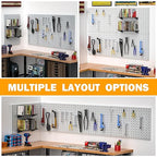 Pegboard Smith Metal Pegboard Panels, 16" x 12" Heavy-Duty Steel Peg Boards for Garage Tool Storage, Wall-Mounted Pegboard Or