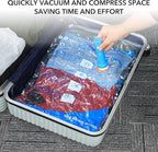 16 Pack Vacuum seal bags for clothing With Coldless Pump, Vacuum Storage Bags,Space Saver Sealer Bags, Pillows, Comforters, B