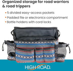 High Road SwingAway Front Seat Car Organizer for Daily Driving Essentials with Side Bottle and Cup Holders
