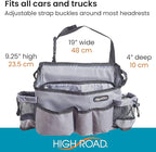 High Road SwingAway Front Seat Car Organizer for Daily Driving Essentials with Side Bottle and Cup Holders