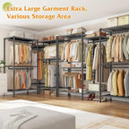 Raybee L Shaped Clothes Rack for Corner, Clothing Racks for Hanging Clothes, 900LBS Heavy Duty Clothes Rack Garment Rack 74.5