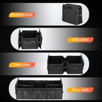 YSSOA Multi Compartments Collapsible Car Trunk Organizer, 600D Waterproof Oxford Polyester 50L Car Storage with Adjustable