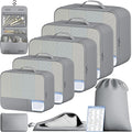 BAGAIL 9 Set Packing Cubes with Packing List Luggage Packing Organizers for Travel Accessories (Pewter Color)