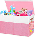 Mabahoo Large Toy Box, Collapsible Sturdy Storage Organize Chest Boxes With Lids, 25"x13"x16" Kids Toy Chest Bin Baskets for 