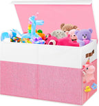 Mabahoo Large Toy Box, Collapsible Sturdy Storage Organize Chest Boxes With Lids, 25"x13"x16" Kids Toy Chest Bin Baskets for 