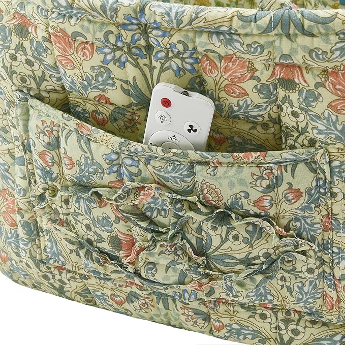 Boho Fabric Storage Basket, Large Capacity Laundry Basket, 12.2'' x 10.23'' x 10.23'' Collapsible Laundry Hamper with Easy Ca