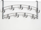 LYNK Professional® Home™ Over Door Hooks Rack - 9 Hook Over Door Hanger - Over Door Towel Rack - Hanging Towels or Clothes - 