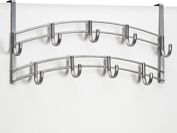 LYNK Professional® Home™ Over Door Hooks Rack - 9 Hook Over Door Hanger - Over Door Towel Rack - Hanging Towels or Clothes - 