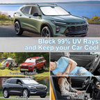 3PCS Car Window Shades Front Windshield Sun Shade Foldable Window Shade Custom Fit for 2013-2023 Che-vrolet Che-vy Trax Car Shades for Front Windows Anti-UV Rays Block Heat