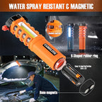 Emergency Car Flashlight with Seatbelt Cutter and Window Breaker, LED Work Light & Flash Beacon, Life-Saving Car Escape Tool 