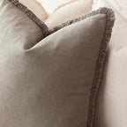 Foindtower Set of 2 Decorative Linen Fringe Throw Pillow Covers Boho Farmhouse Cushion Cover with Tassels Soft Accent Pillowc
