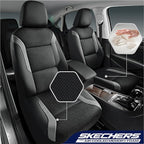 Skechers Memory Foam Car Seat Covers, Air Cool Mesh Thick Seat Covers, Gray Two Front Car Seat Protector, Airbag Compatible, 